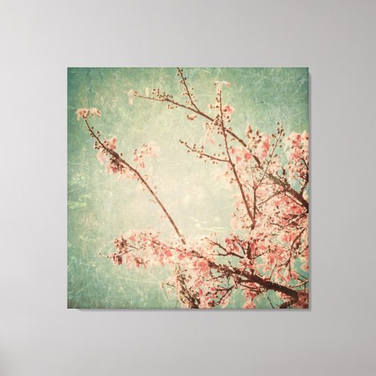 bloemenshabby chic girly groen Victoriaans Canvas Afdruk (Voorkant)