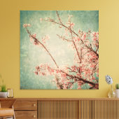 bloemenshabby chic girly groen Victoriaans Canvas Afdruk (Insitu (Woonkamer))