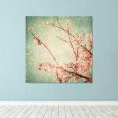 bloemenshabby chic girly groen Victoriaans Canvas Afdruk (Insitu (Houten vloer))