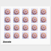 Bloemensier Gouden Luxe Sierad Geschenk Vierkante Sticker (Vel)