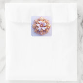 Bloemensier Gouden Luxe Sierad Geschenk Vierkante Sticker (Tas)