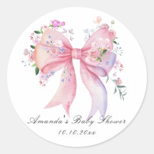 Bloemensier kinderfeestje baby shower ronde sticker