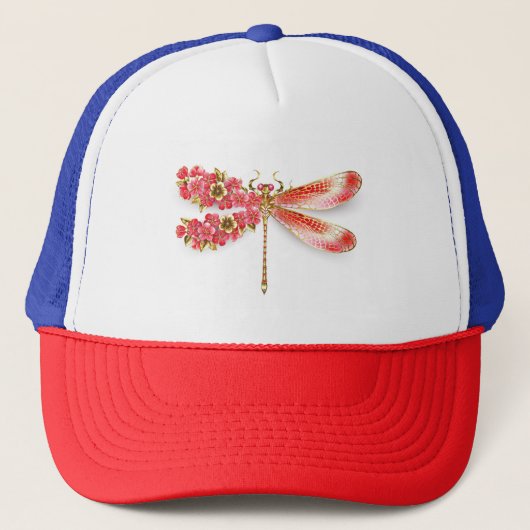 Bloemensier met juwelen sakura trucker pet (Voorkant)