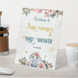 Bloemensier olifant Welkomstbord voor baby shower Reclamebord Met Voetstuk