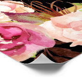 Bloemensier Zwart Wit Goud Bruiloftsshower Fotorek Poster (Hoek)