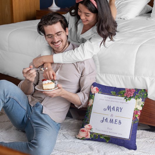 Bloemensieraal tekst Huwelijksjubileum cadeau Blau Kussen