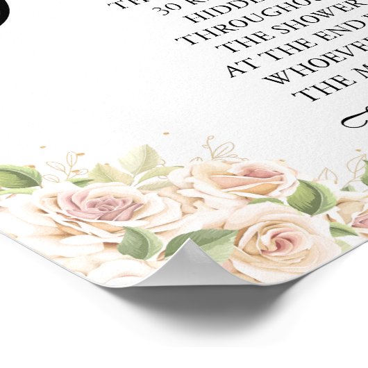 Bloemensierad bruidsfeest spelbord poster (Hoek)