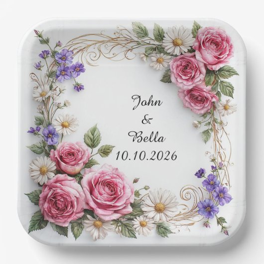 Bloemensierkrans Papieren Bordje (Voorkant)