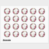 Bloemensierkrans Ronde Sticker (Vel)