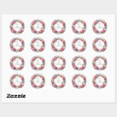 Bloemensierkrans Ronde Sticker (Vel)