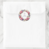 Bloemensierkrans Ronde Sticker (Tas)