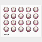 Bloemensierkrans Ronde Sticker (Vel)