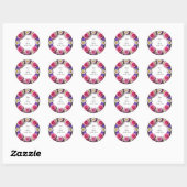 Bloemensierkrans Ronde Sticker (Vel)
