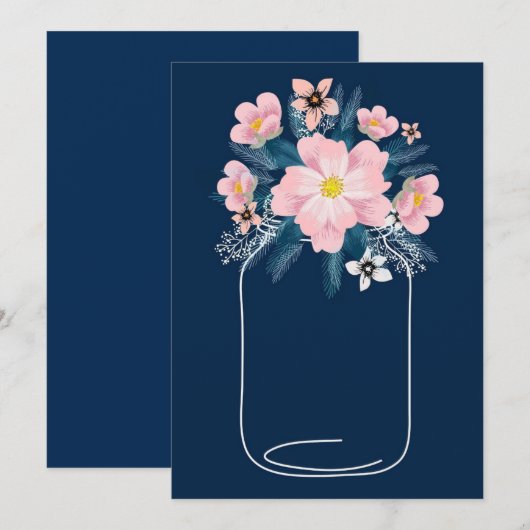 Bloemensierpot sjabloon kaart (Voorkant / Achterkant)