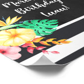 Bloemensignaaltje voor Luau-feestje Poster (Hoek)