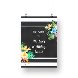 Bloemensignaaltje voor Luau-feestje Poster