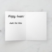 Bloemensilhouet van een konijn kaart (Binnen)