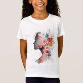 Bloemensilhouet vrouw T-Shirt