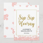 Bloemensip sip hoera bord | Roze en goud (Voorkant / Achterkant)