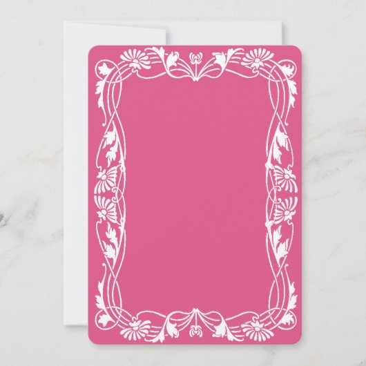 Bloemensjabloon voor uitnodiging in art nouveau-st (Voorkant)