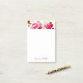 Bloemensjabloon Waterverfrozen Handgeschreven Naam Post-it® Notes (Op bureau)