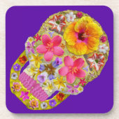 Bloemenskelet 4 - Tropisch Drankjes Onderzetter (Voorkant)