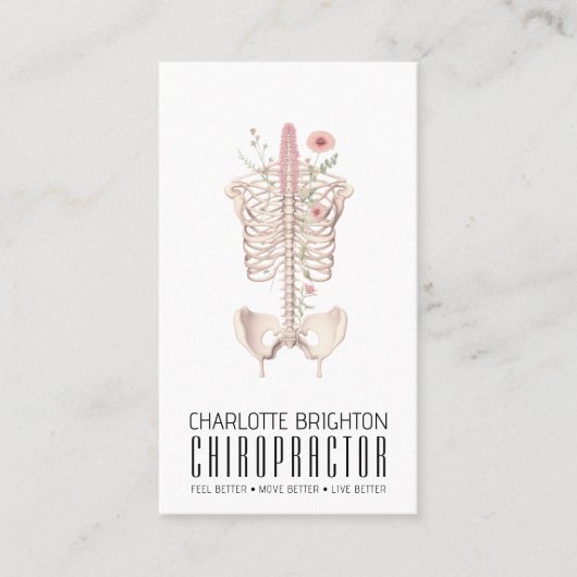 Bloemenskelet Chiropractor Afspraak & Visitekaartje (Voorkant)