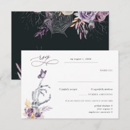 Bloemenskelet | Halloween Huwelijks RSVP Kaartje