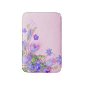 Bloemenslachmat | Blauwe Wilde Bloemen Memory Foam Badmat (Voorkant Verticaal)