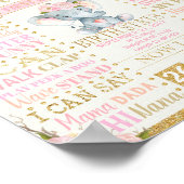 Bloemenslang 1e verjaardag mijlpaal geboorte stati poster (Hoek)