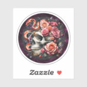 Bloemenslang met schedel Sticker. Sticker (Vel)