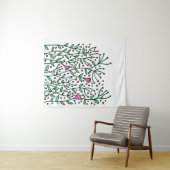 Bloemensleutelhanger met vintage handgetekende blo wandkleed (In Situ (horizontaal))