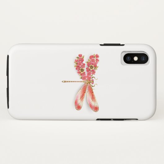 Bloemenslibel met juwelen sakura Case-Mate iPhone case (Achterkant (horizontaal))