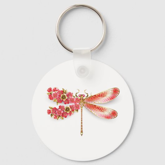 Bloemenslibel met juwelen sakura sleutelhanger (Voorkant)