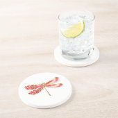 Bloemenslibel met juwelen sakura zandsteen onderzetter (Zijkant)