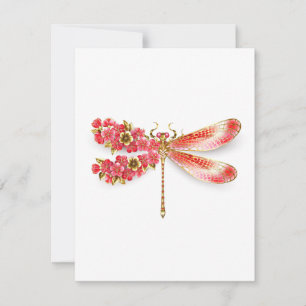 Bloemenslibel met sieraden sakura bedankkaart