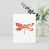 Bloemenslibel met sieraden sakura bedankkaart (Staand voorkant)