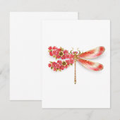 Bloemenslibel met sieraden sakura bedankkaart (Voorkant / Achterkant)