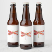 Bloemenslibel met sieraden sakura bier etiket (Flessen)