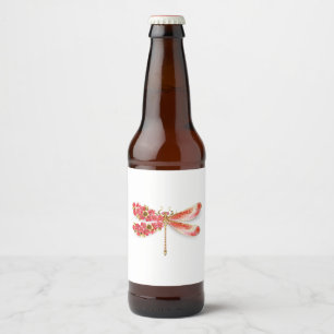 Bloemenslibel met sieraden sakura bier etiket
