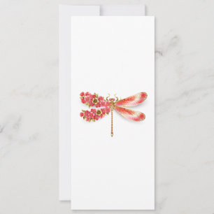 Bloemenslibel met sieraden sakura feestdagenkaart