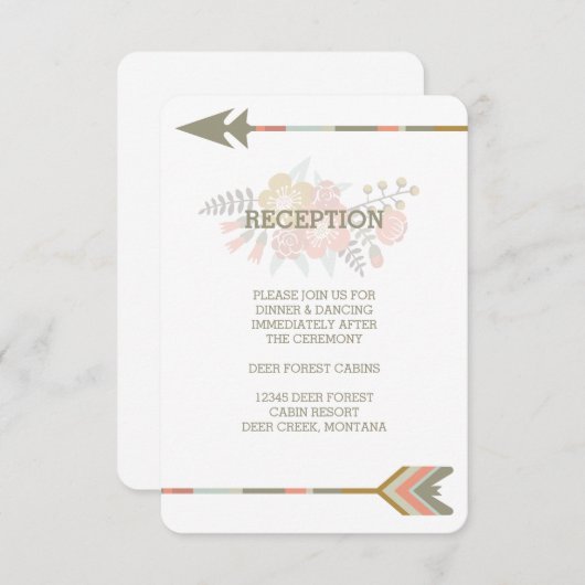 BLOEMENSLIEDEN | UITNODIGING VOOR RUSTIEKE TROUWON INFORMATIEKAARTJE (Voorkant / Achterkant)