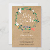 Bloemensling Baby Sprinkle Rustieke Kraft Boho Kaart (Voorkant)