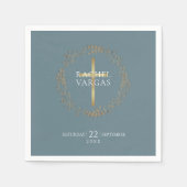 Bloemensling | Nep goud folie Doop Servet (Voorkant)