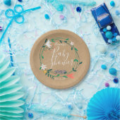Bloemenslingel Baby Shower / Sprinkle Rustic Boho Papieren Bordje (Feest)