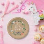 Bloemenslingel Baby Shower / Sprinkle Rustic Boho Papieren Bordje (Feest)