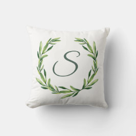 Bloemenslinger Aangepaste Monogram Initiaal Kussen
