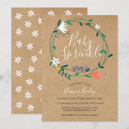 Bloemenslinger Baby Borrel Rustieke Kraft Boho Kaart