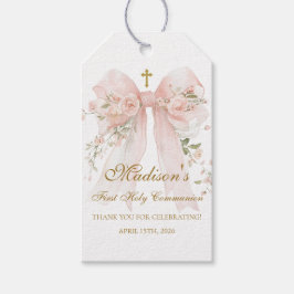 Bloemenslinger Eerste Heilige Communie Favor Tag Cadeaulabel