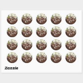 Bloemenslinger Lichtjes Monogram Huwelijkssticker Ronde Sticker (Vel)